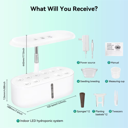 Hydroponics Growing System Indoor Garden Herb Garden Kit Indoor with LED Grow Light Quiet Smart Water Pump Automatic Timer Plant - Image 5