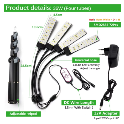 20W 40W 60W 80W LED Grow Light Full Spectrum Phyto Lamp with 3 Modes Timing Function for Indoor Flowers Plants Growth Lighting - Image 5