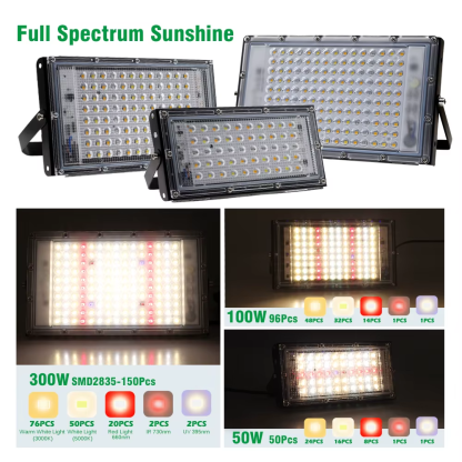LED Grow Light Phyto Lamp 220V Full Spectrum for Greenhouse Hydroponic Plants 50W 100W 200W Growing Lamp Standing for Seedlings - Image 4
