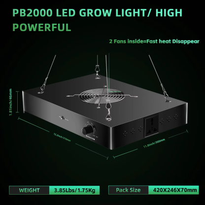 200W LED Grow Light Full Spectrum Dimmable Plant Light 2.5Umol Growing Lamp for Indoor Plant Flower - Image 5
