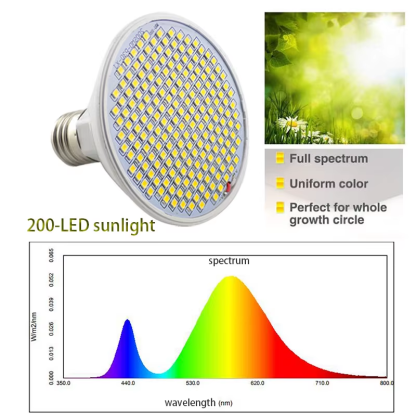 Full Spectrum 200 LED Plant Grow Light Phytolamp Yellow Fitolamp Indoor Vegs Cultivo Growbox Home Flower Plants Greenhouse - Image 5