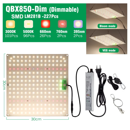 Dimmable Full Spectrum LED Grow Light SAMSUNG LM281B Chip Quantum Lamp 65W 85W 100W 120W 150W Lamp for Plant with VEG/BLOOM Mode
