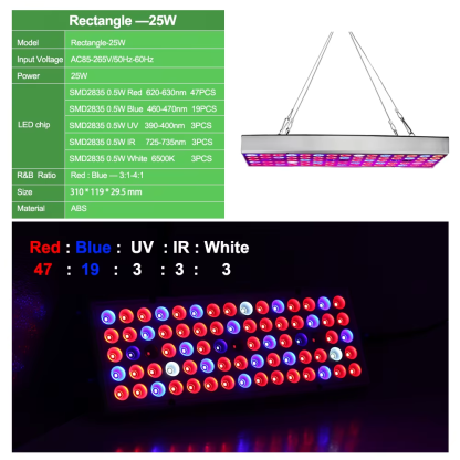 25W 45W AC86V-265V LED Grow Light Full Spectrum SMD 2835 UV+IR Phyto Lamp Fitolampy Indoor Herbs Light for Greenhouse Grow Tent - Image 5