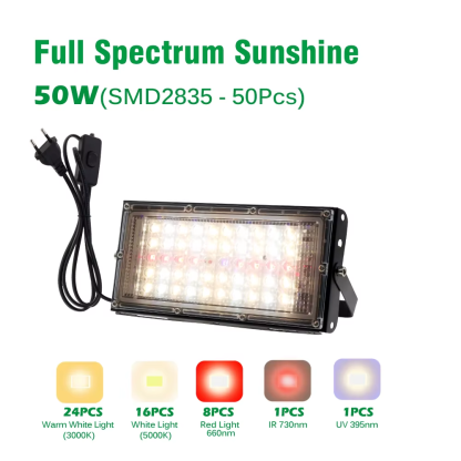 LED Grow Light Phyto Lamp 220V Full Spectrum for Greenhouse Hydroponic Plants 50W 100W 200W Growing Lamp Standing for Seedlings - Image 12