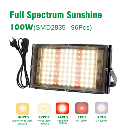 LED Grow Light Phyto Lamp 220V Full Spectrum for Greenhouse Hydroponic Plants 50W 100W 200W Growing Lamp Standing for Seedlings - Image 13