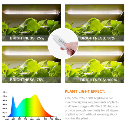 Indoor Led Grow Light Strips 40W Phytolamp for Plants 4Pcs Bars Full Spectrum White Led Timer Phyto Lamp Hydroponic Dimmable Bar - Image 5