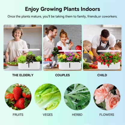 Hydroponics Growing System Indoor Garden Herb Garden Kit Indoor with LED Grow Light Quiet Smart Water Pump Automatic Timer Plant - Image 4