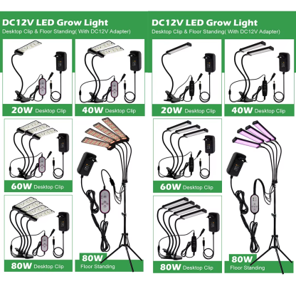 20W 40W 60W 80W LED Grow Light Full Spectrum Phyto Lamp with 3 Modes Timing Function for Indoor Flowers Plants Growth Lighting - Image 4