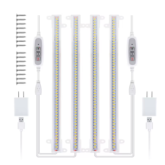 Indoor Led Grow Light Strips 40W Phytolamp for Plants 4Pcs Bars Full Spectrum White Led Timer Phyto Lamp Hydroponic Dimmable Bar